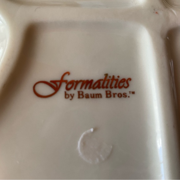 Holiday Dish Formalities By Baum Bros Christmas Tree Candy Nut Dish Cream Gold - Picture 4 of 6